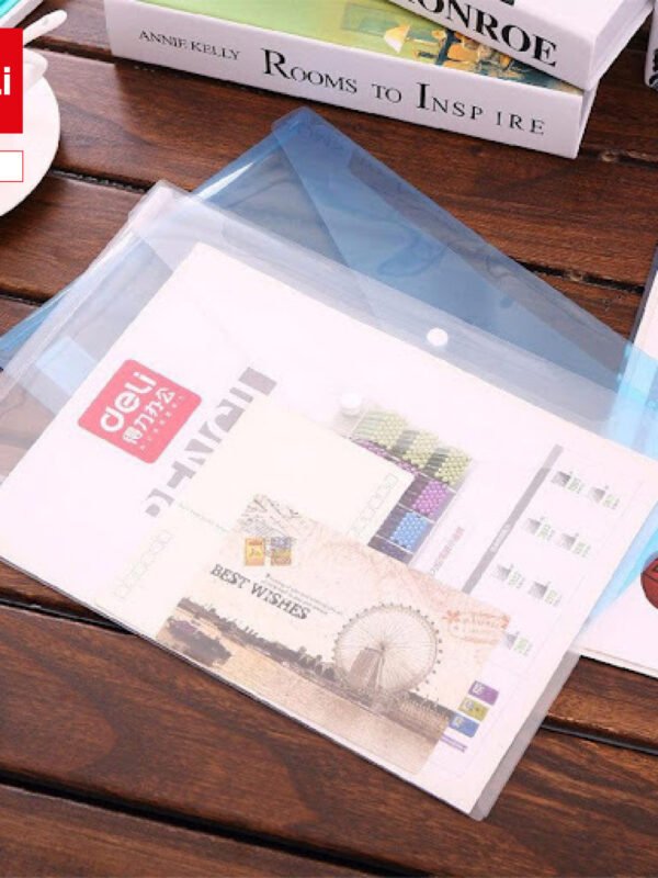 ديلي مصنف كبسة - قياس A4 - شفاف / أحمر شفاف / أزرق شفاف - E5505